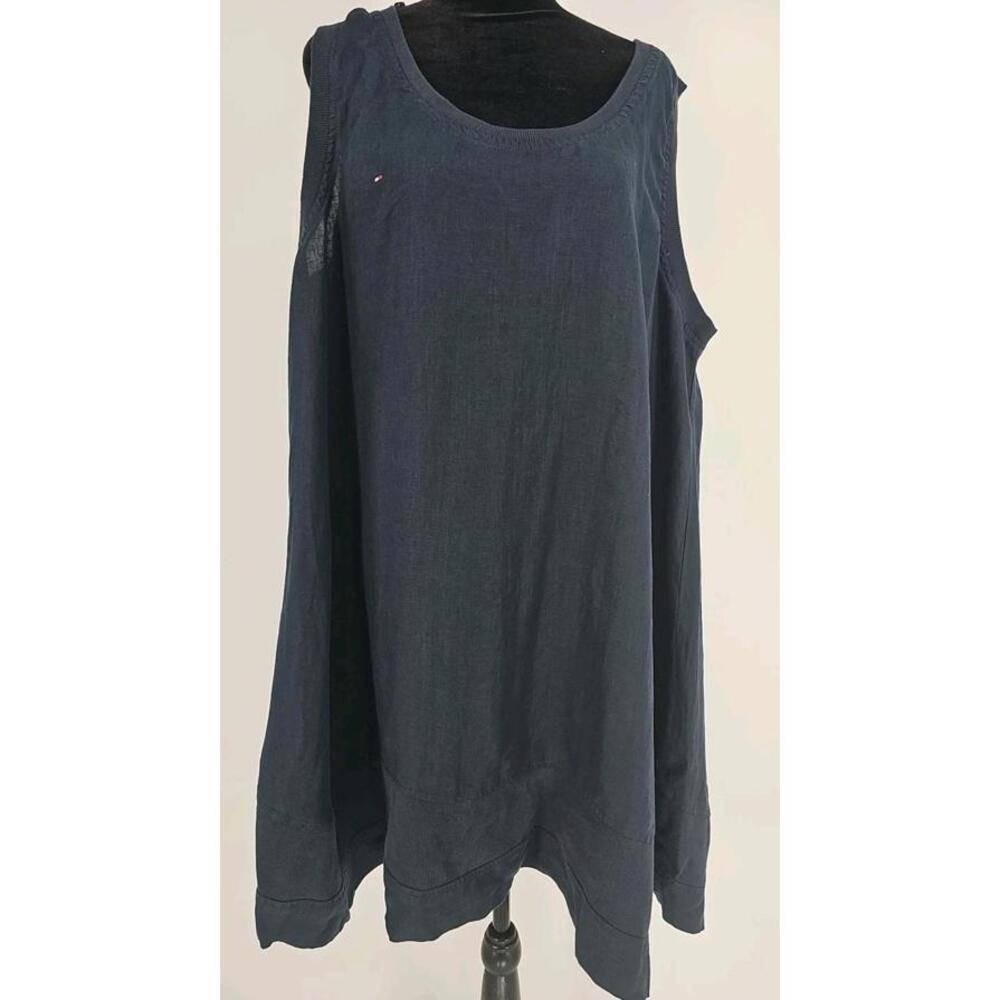 Tommy Hilfiger Relaxed Dress XL‎ Navy Linen Blend Sporty